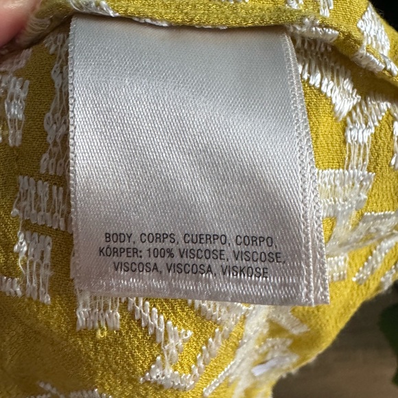 Anthropologie Yellow Cropped Asymmetrical Blouse - Picture 2 of 3